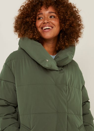 Khaki Wrap Padded Coat