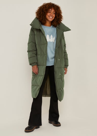 Khaki Wrap Padded Coat