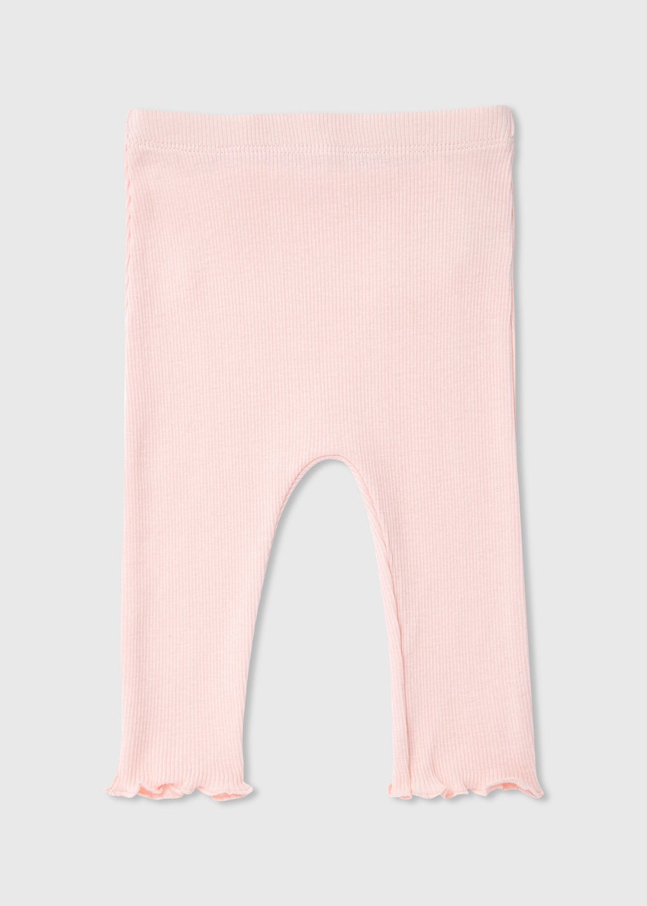 Baby Pink Ribbed Leggings (Newborn-23mths)