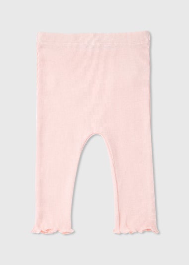 Baby Pink Ribbed Leggings (Newborn-23mths)