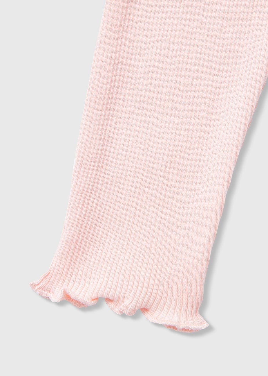 Baby Pink Ribbed Leggings (Newborn-23mths)