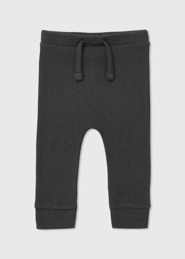 Baby Charcoal Ribbed Joggers (Newborn-23mths)