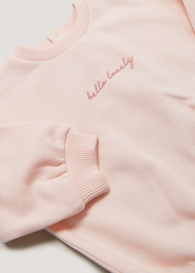 Baby Pink Hello Lovely Crew Neck Sweatshirt (Newborn-23mths)