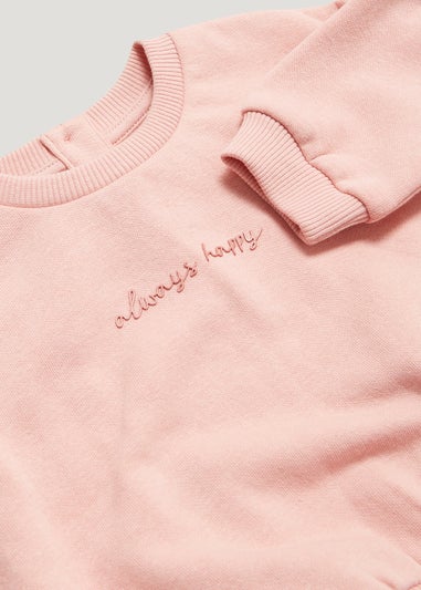 Baby Pink Always Happy Sweatshirt (Newborn-23mths)