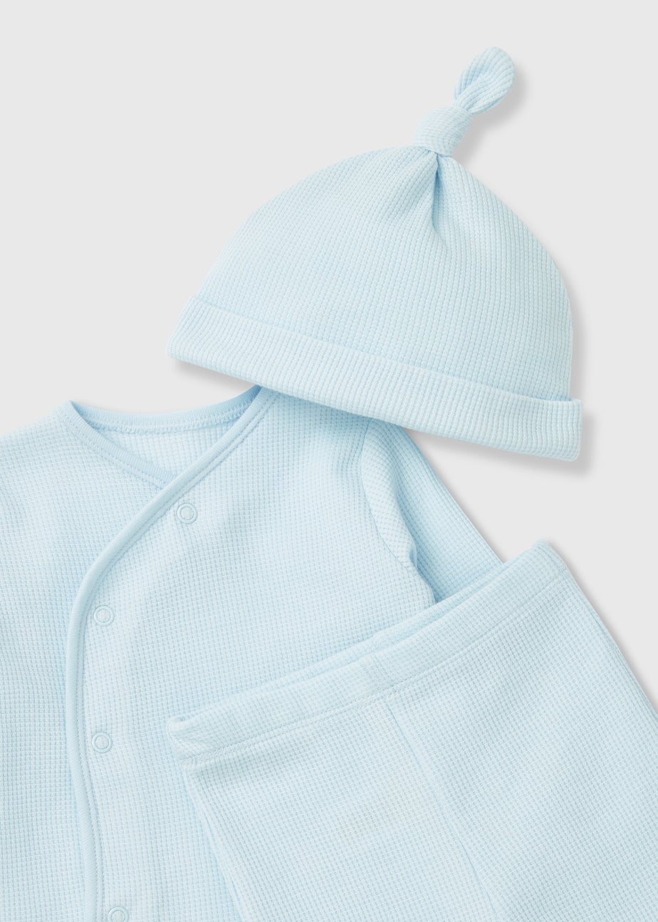 Baby 3 Piece Blue Waffle Set (Newborn-12mths)