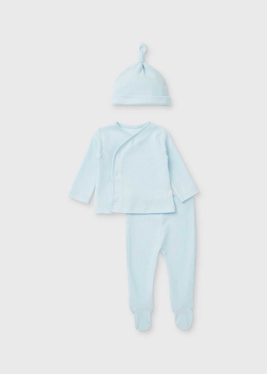 Baby 3 Piece Blue Waffle Set (Newborn-12mths)