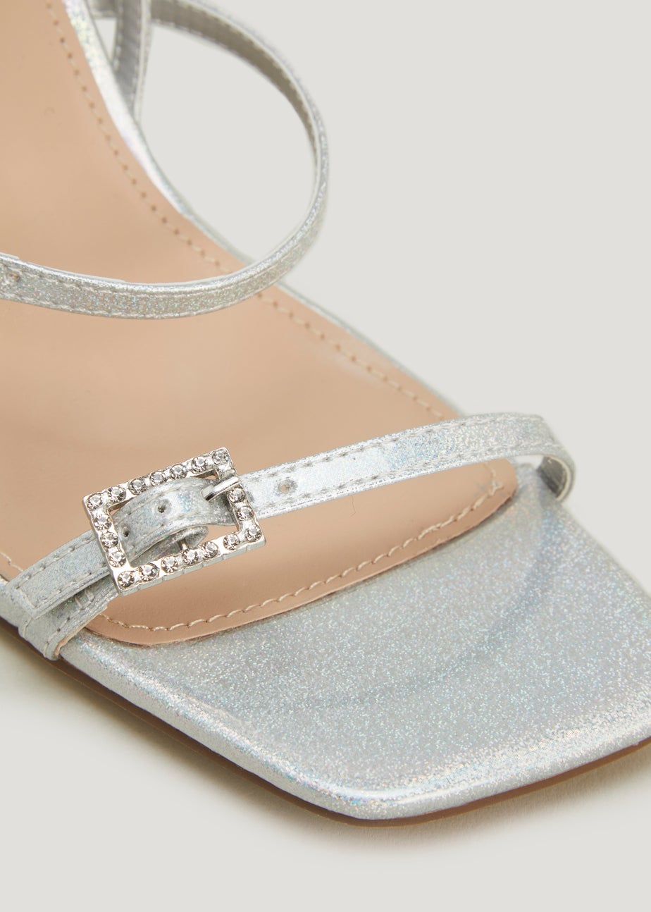 Be Beau Silver Buckle Strap Heels