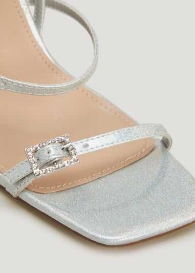 Be Beau Silver Buckle Strap Heels