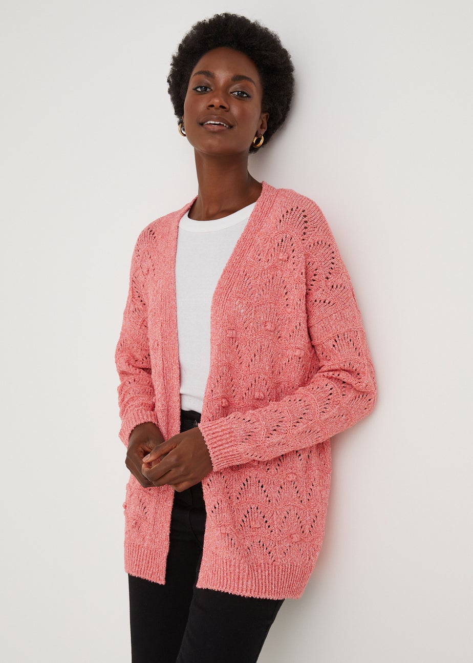 Pink Pointelle Bobble Cardigan