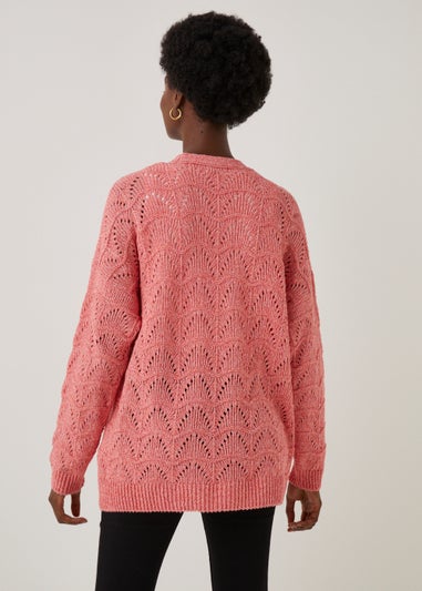 Pink Pointelle Bobble Cardigan