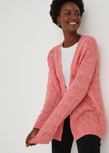 Pink Pointelle Bobble Cardigan
