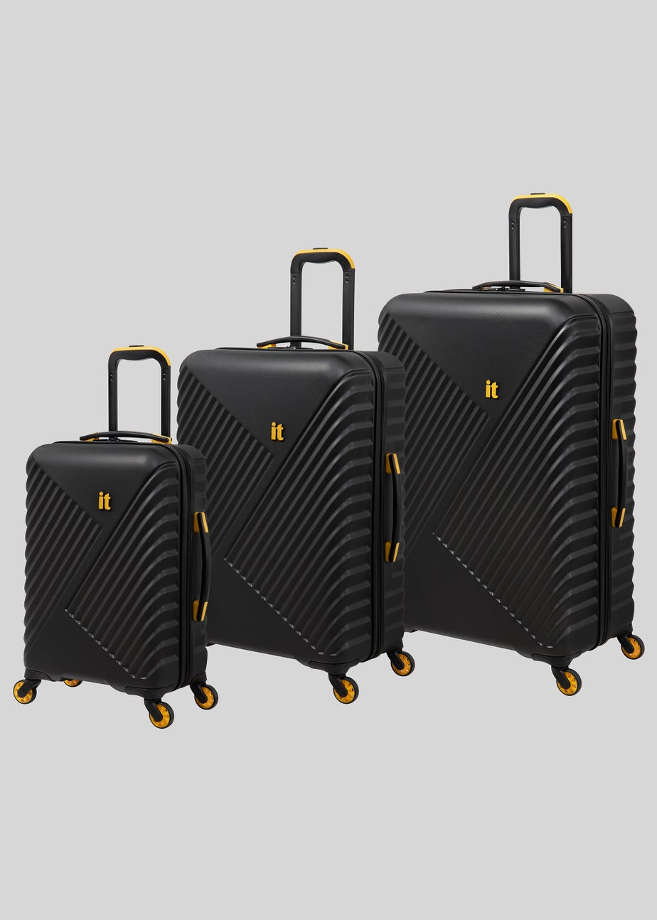 IT Luggage Black Hard Shell Suitcase
