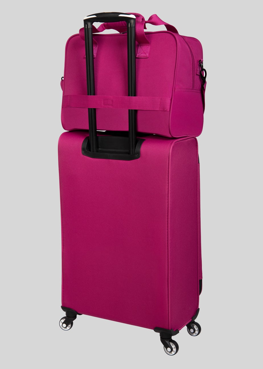 IT Luggage Pink Soft Shell Suitcase