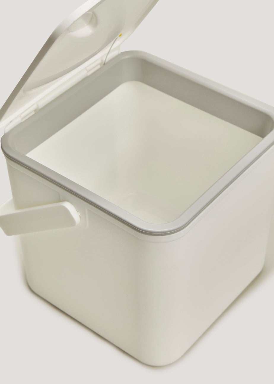 Minky White Compost Caddy (17.5cm x 18.5cm x 19cm)