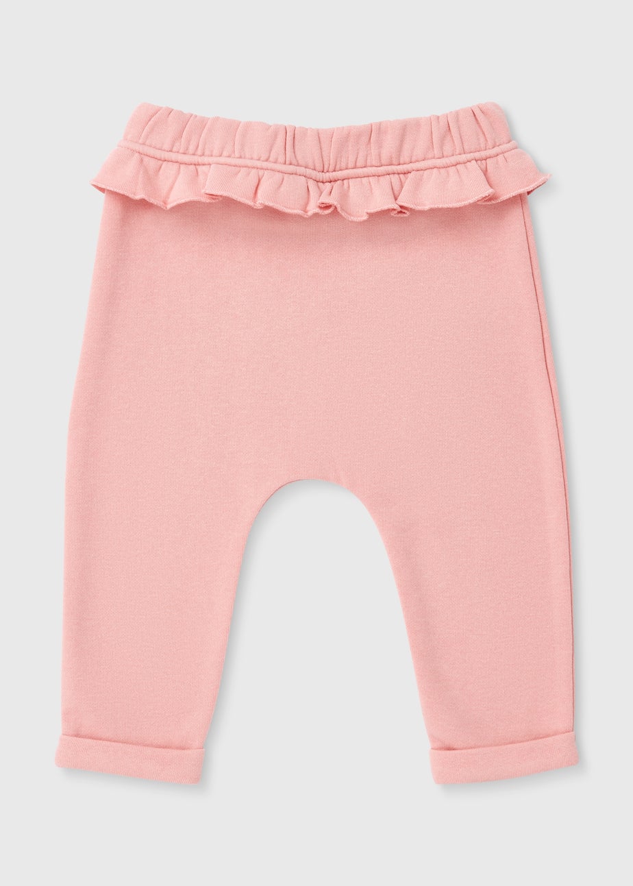 Baby Pink Frill Joggers (Newborn-23mths)