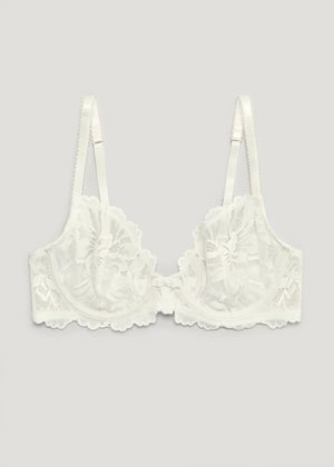 Cream Lace Non Padded Bra