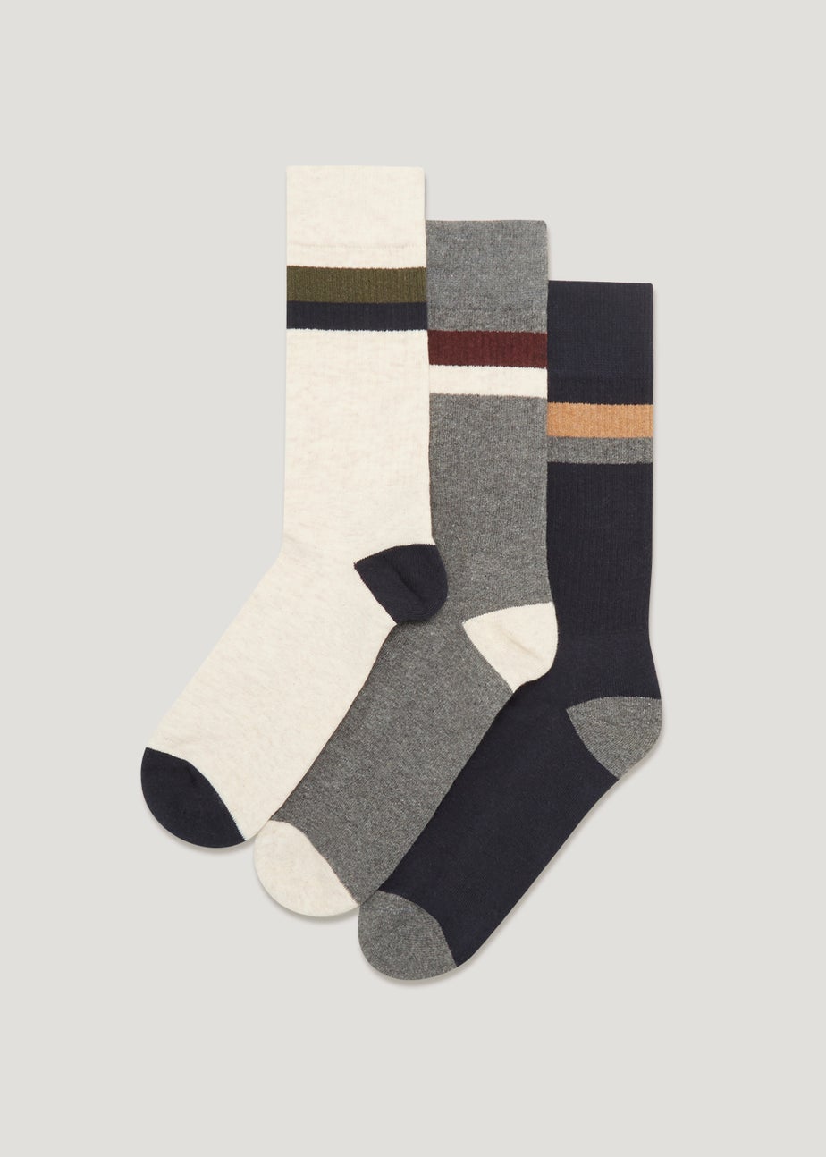 3 Pack Tipped Comfort Sports Socks