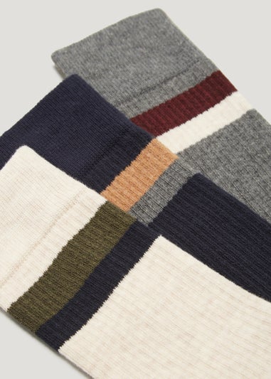 3 Pack Tipped Comfort Sports Socks