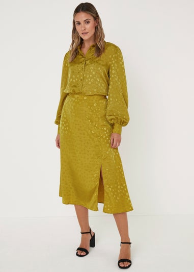 JDY Diffi Green Animal Print Skirt