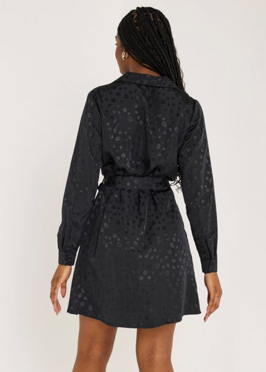 JDY Diffi Black Animal Print Long Sleeve Dress