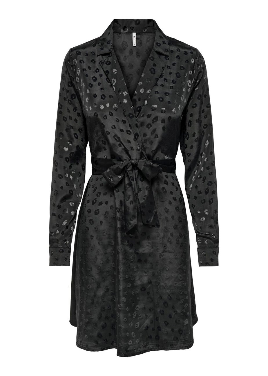 JDY Diffi Black Animal Print Long Sleeve Dress