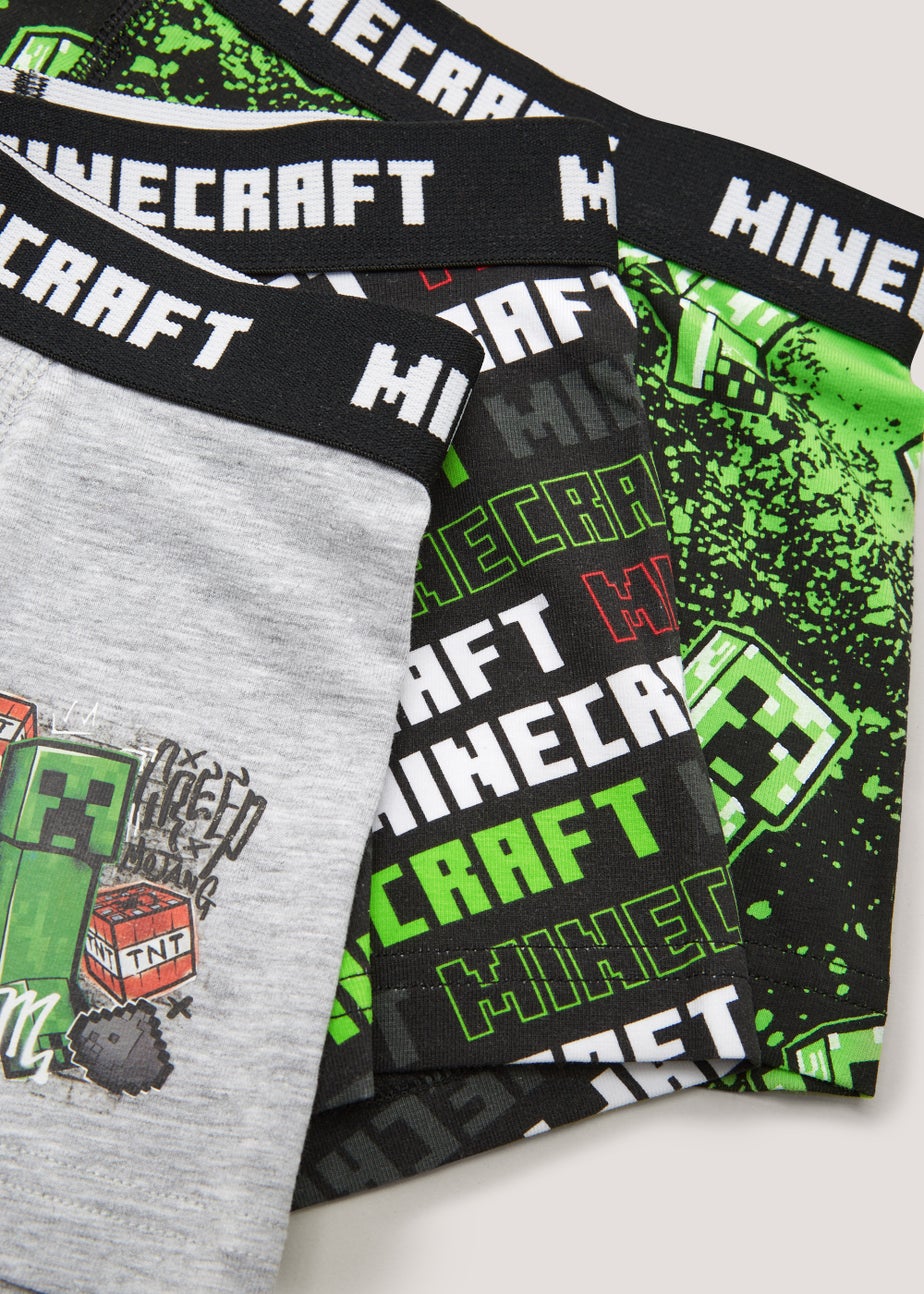 Kids 3 Pack Green Minecraft Trunks (2-9yrs)