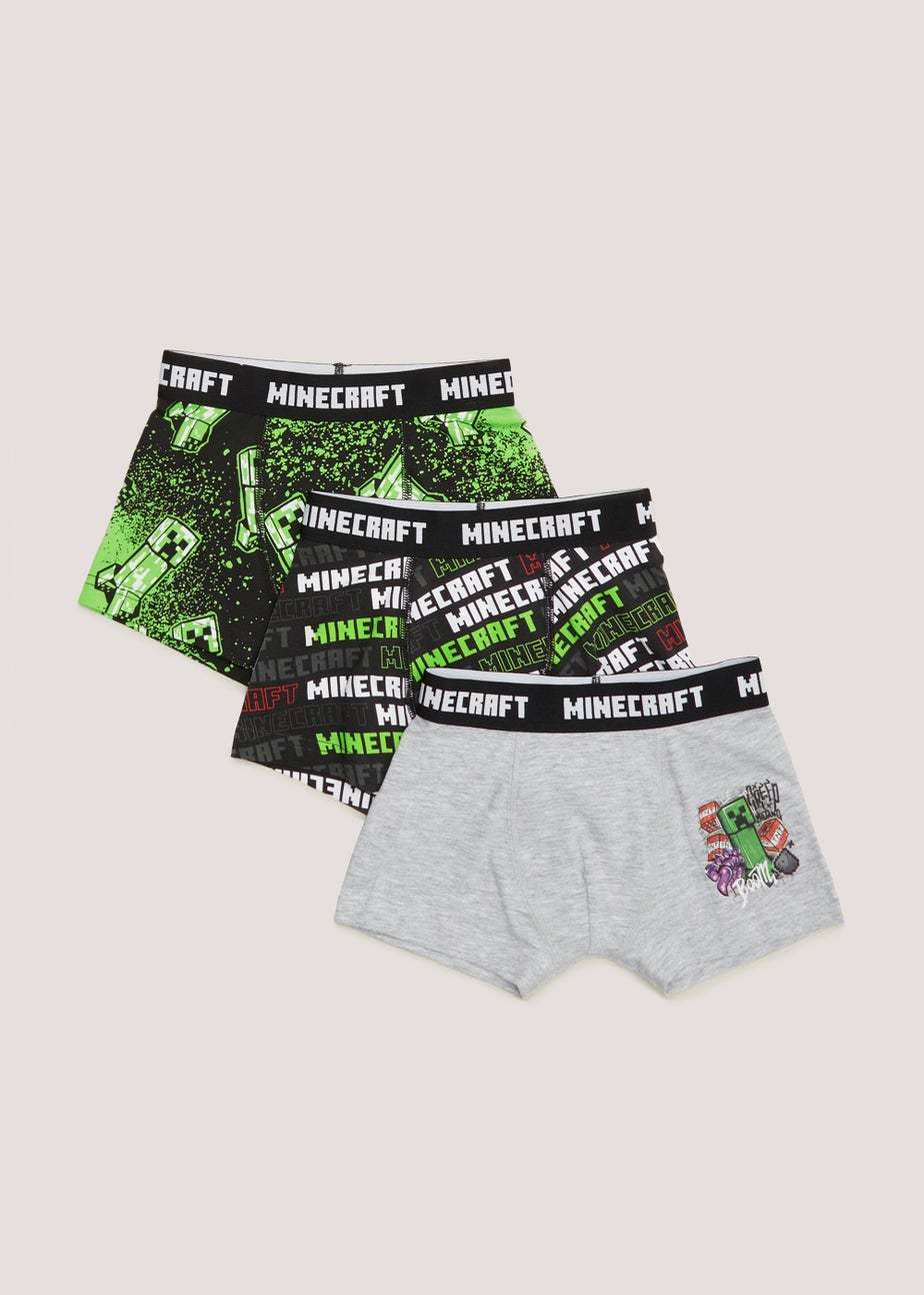 Kids 3 Pack Green Minecraft Trunks (2-9yrs)