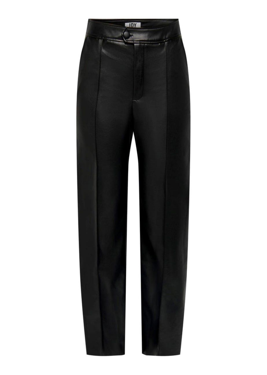 JDY Rex Black Faux Leather Trousers