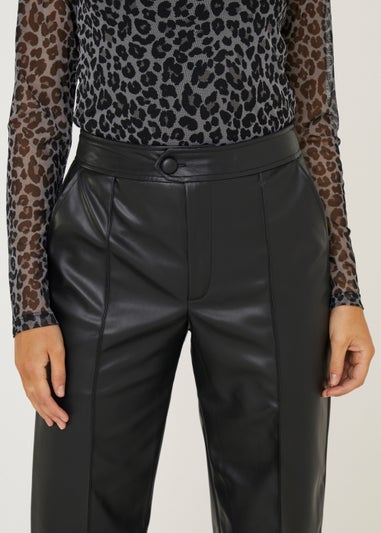 JDY Rex Black Faux Leather Trousers