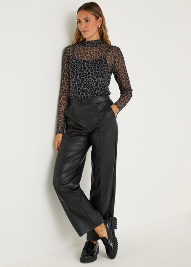 JDY Rex Black Faux Leather Trousers