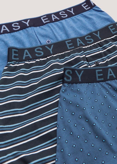 3 Pack Blue Loose Fit Boxers