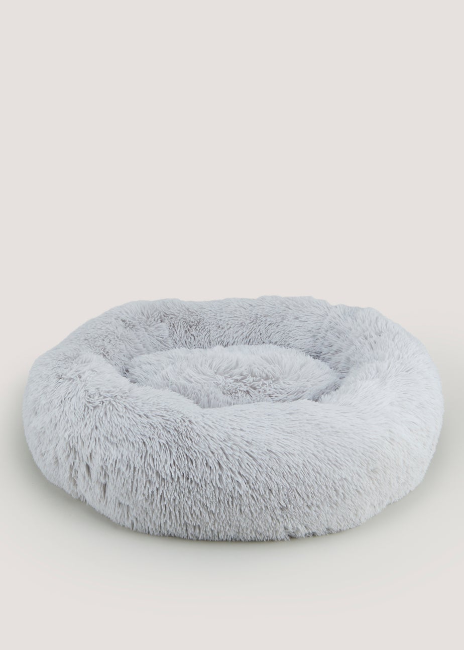 Grey Faux Fur Pet Bed (Small-Medium)