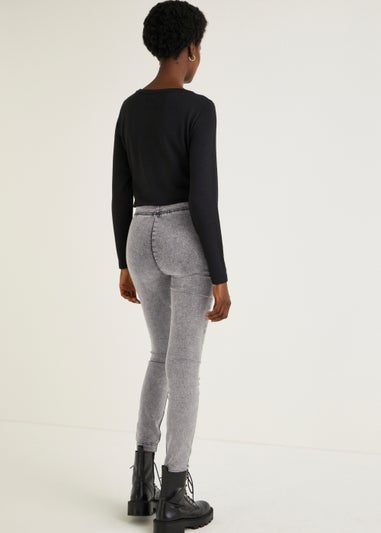 Papaya Petite Rosie Grey Biker Jeggings