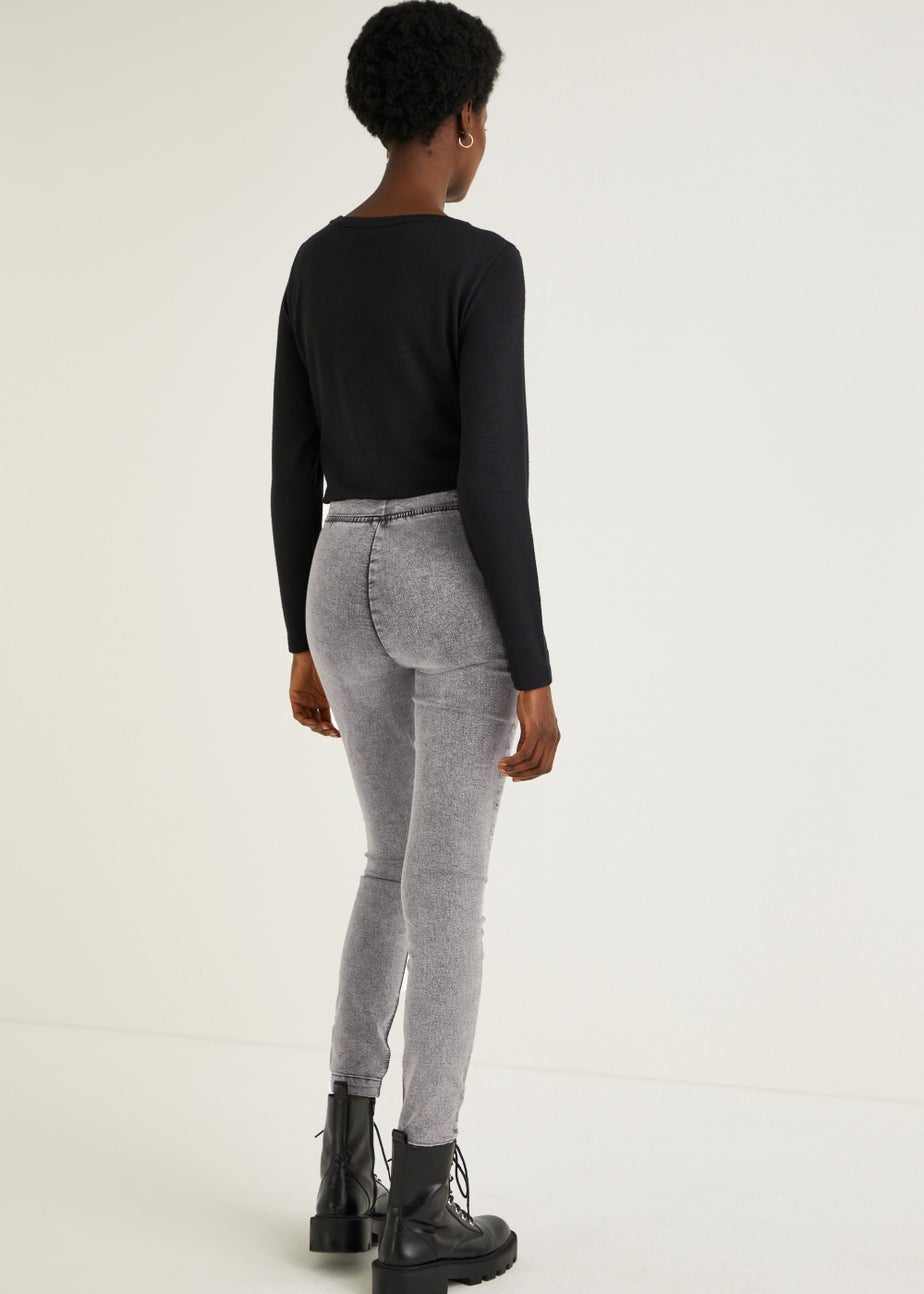 Papaya Petite Rosie Grey Biker Jeggings