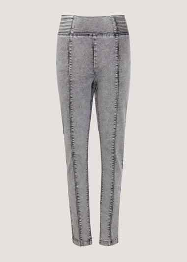 Papaya Petite Rosie Grey Biker Jeggings