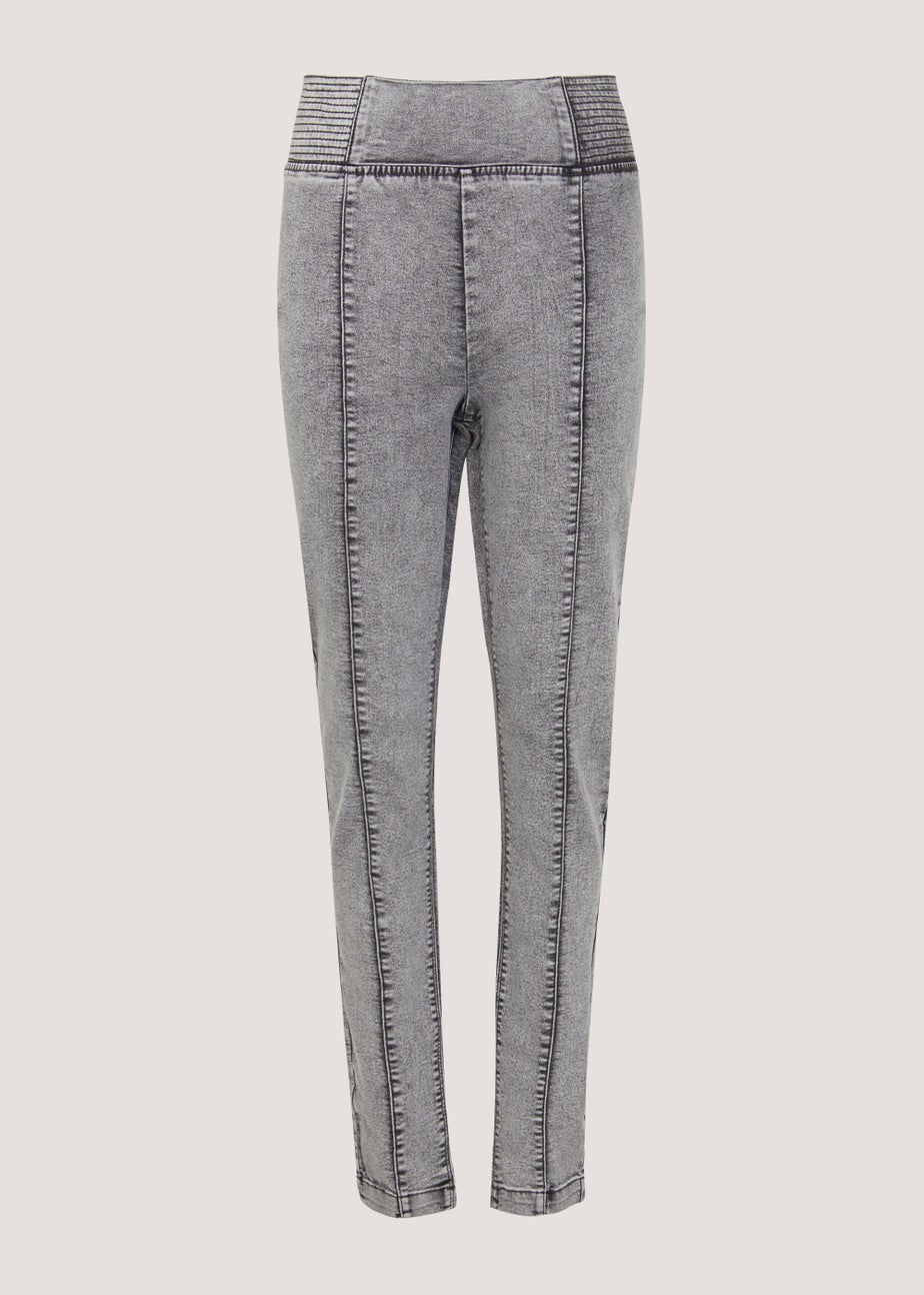 Papaya Petite Rosie Grey Biker Jeggings