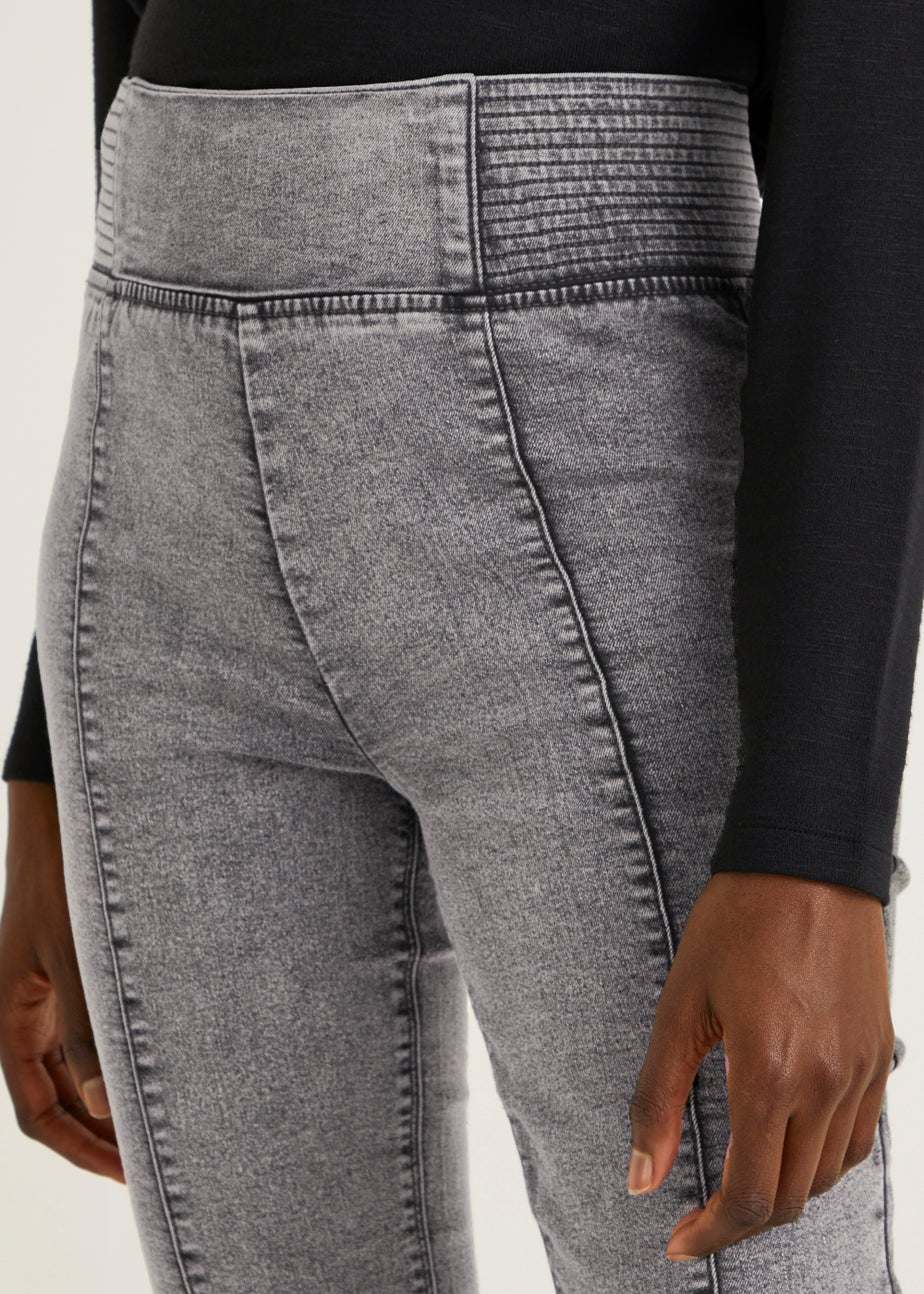 Papaya Petite Rosie Grey Biker Jeggings