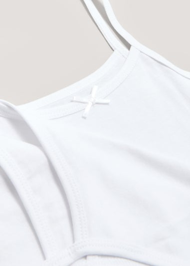 Girls 3 Pack White Cami Vests (2-13yrs)