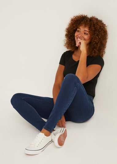 Rosie Dark Wash Pull On Jeggings (Long Length)