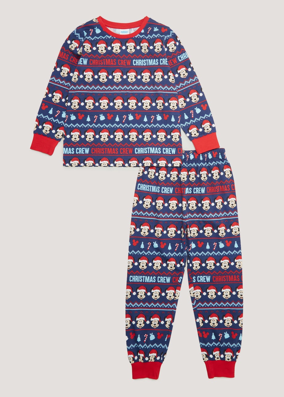 Boys Blue Disney Mickey Mouse Christmas Pyjama Set (2-13yrs) Matalan
