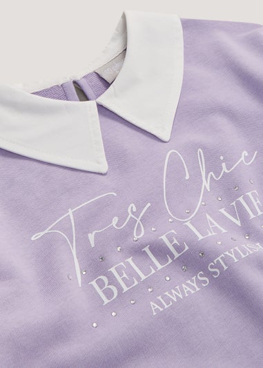 Girls Lilac Tres Chic 2 in 1 Sweatshirt (4-13yrs)
