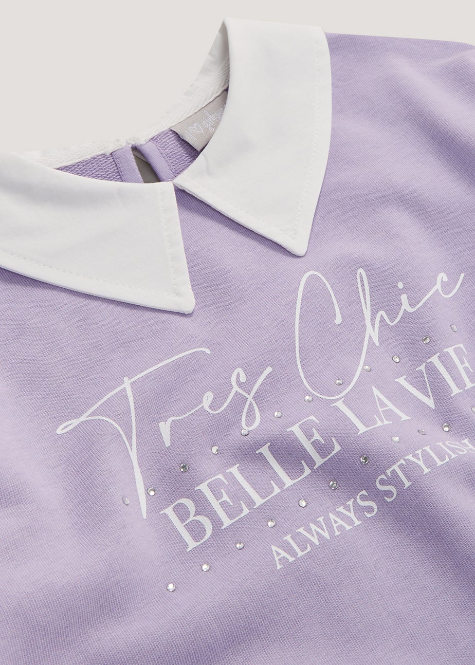 Girls Lilac Tres Chic 2 in 1 Sweatshirt (4-13yrs)