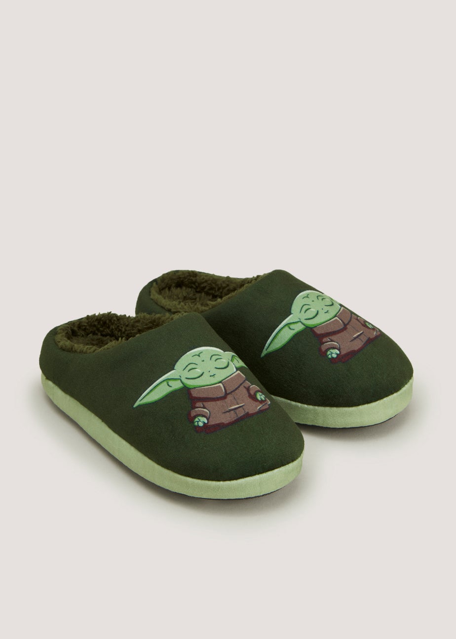 Kids Green Star Wars Mandalorian Mule Slippers (Younger 8-Older 2)