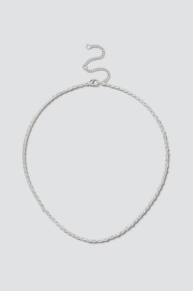 Silver Twist Chain Short Necklace