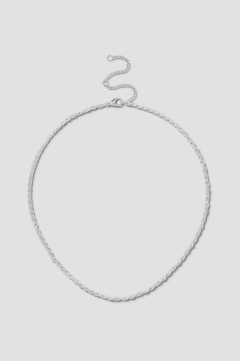 Silver Twist Chain Short Necklace