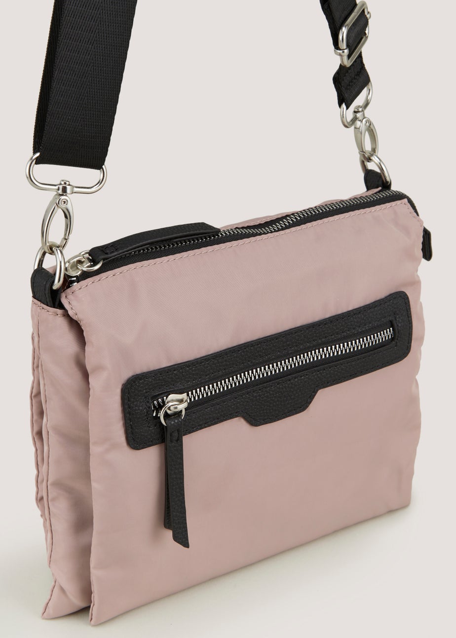 Blush Nylon Messenger Crossbody Bag
