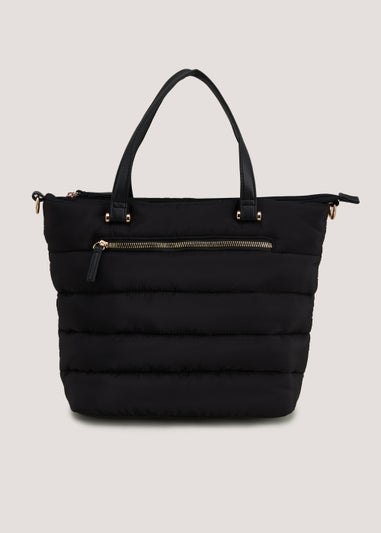 Black Nylon Winged Tote Bag