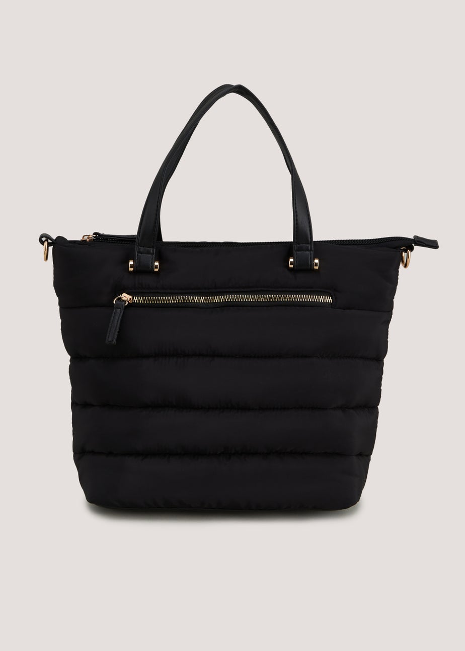 Black Nylon Winged Tote Bag
