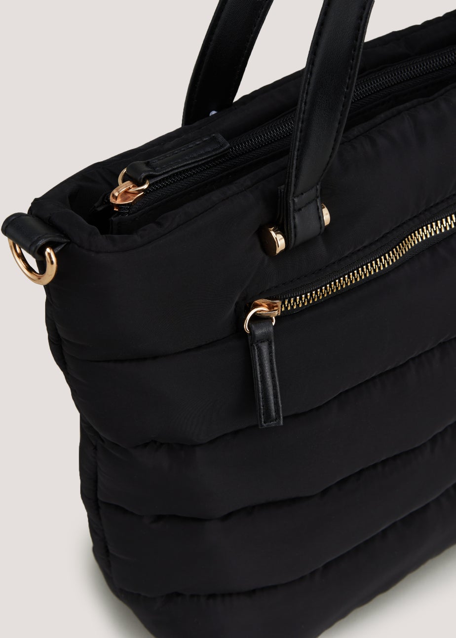 Black Nylon Winged Tote Bag