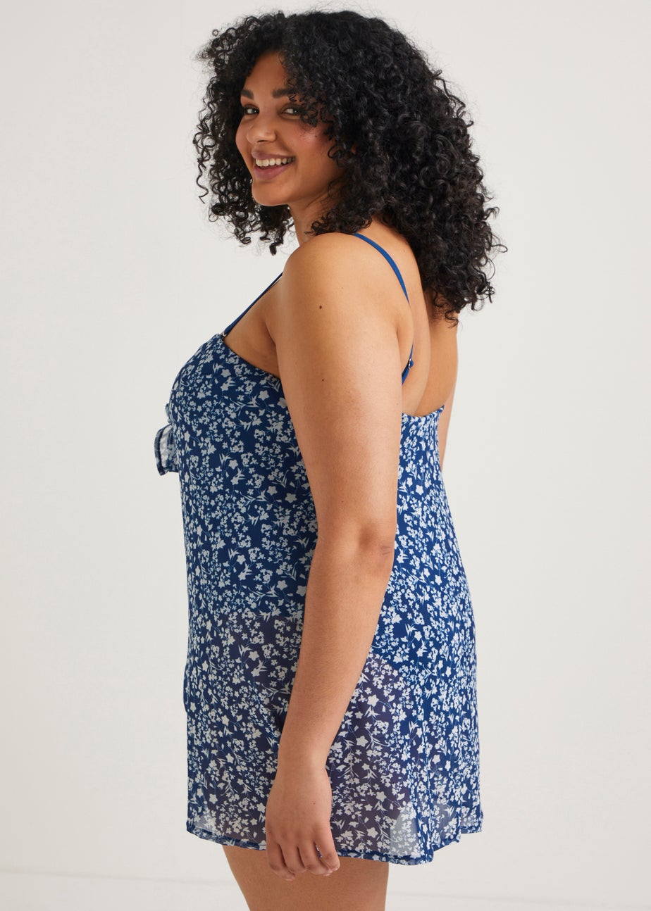 Papaya Curve Navy Tie Front Swim Dress